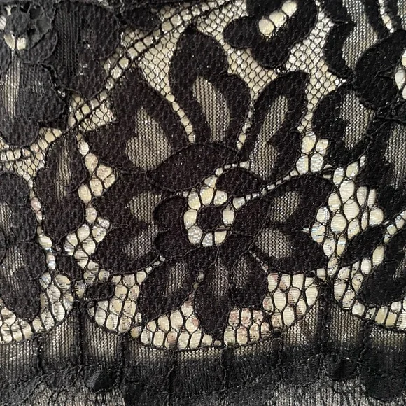 Express Sweater Gray Black Lace Trim 3/4 Sleeve Size XS - Picture 11 of 12